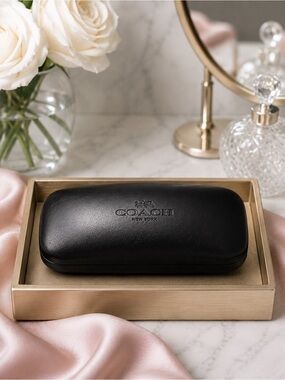 Coach Black and Gold Sunglasses Case